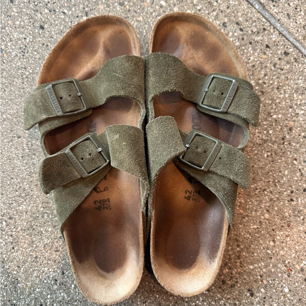 Men’s Stanford University Arizona Birkenstocks in Thyme Green Suede Sandals